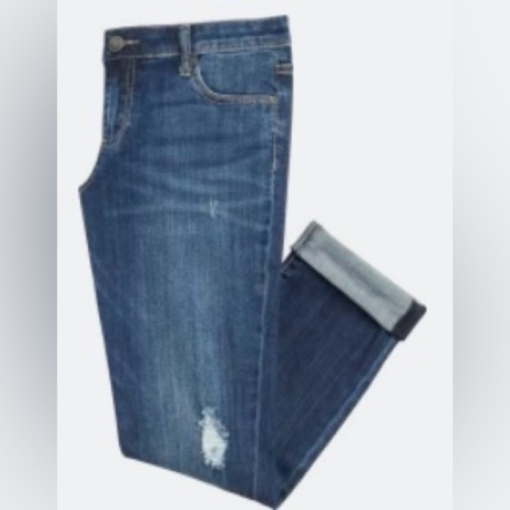 Women’s Classic Blue Distressed Boyfriend Jeans